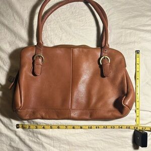 Hobo International handbag, saddle brown, 100% leather, Made in Columbia.